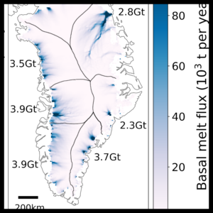 Basal meltwater from the Greenland ice sheet. Scientific figure.